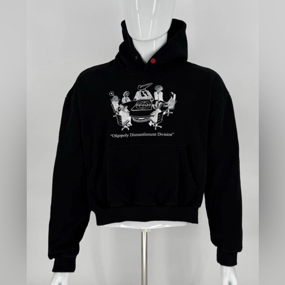 Fugazi Hoodie Pullover Oligopoly Dismantlement Division Cropped Black Mens S